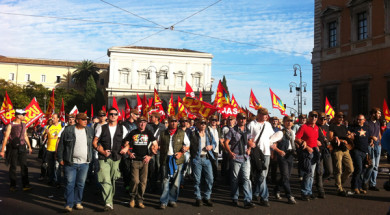 Testa di un corteo di lotta