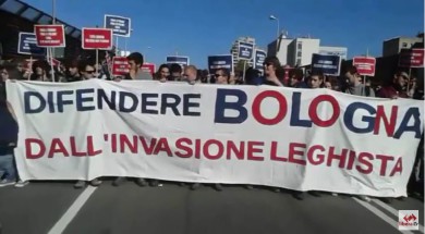 Corteo contro la Lega a Bologna