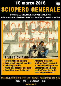 Manifesto per lo Sciopero 18.03.2016 - Sindacati di Base
